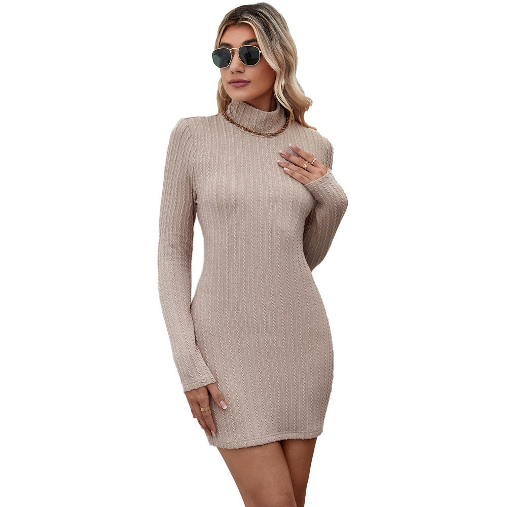 ZARA Elegant Sexy Knit Mock Neck Backless Pullover Work Dress - Picture 5 of 7